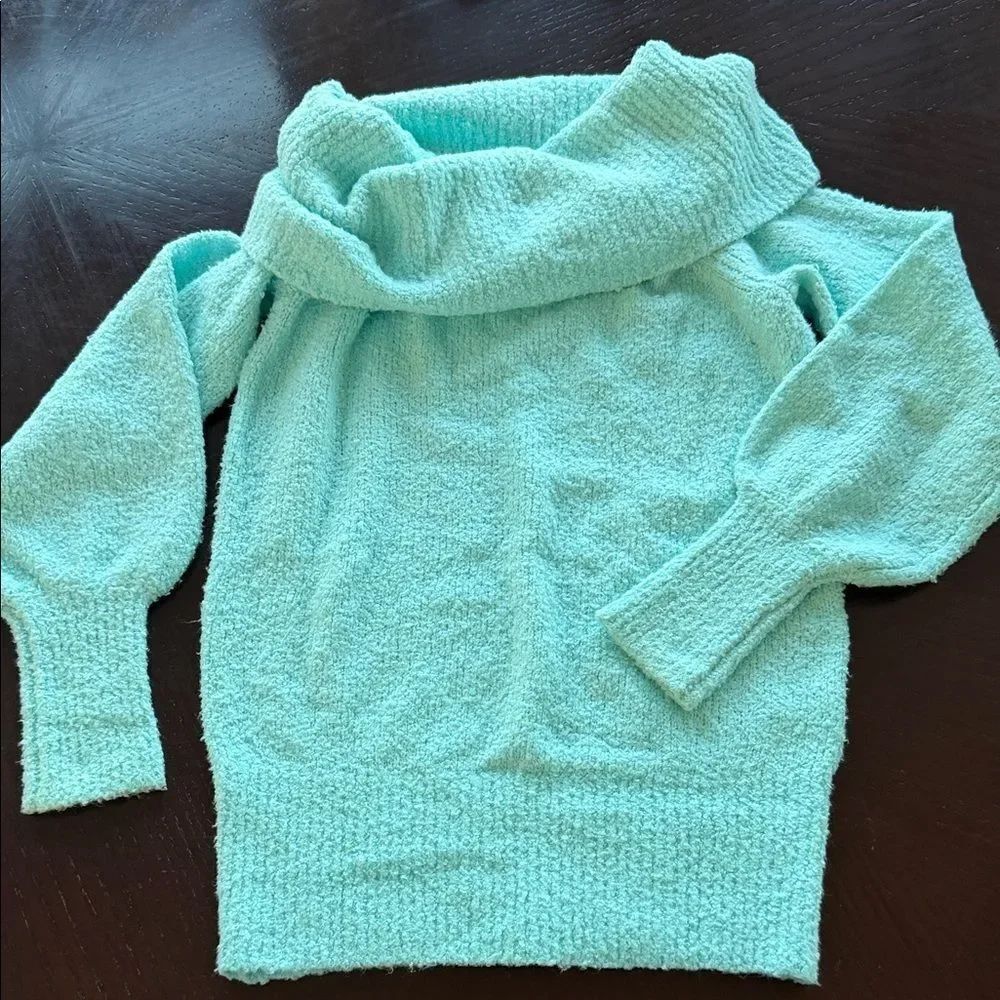 Lilly Pulitzer Cozy Aqua Women's off the shoulder Sweater